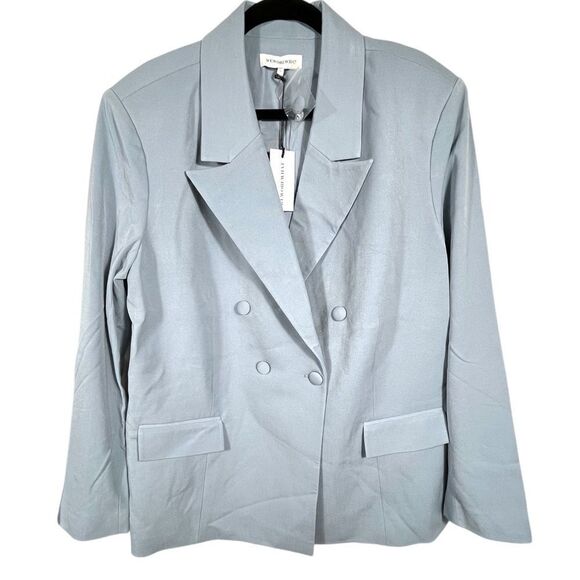 WeWoreWhat Blue Oversized Blazer with Notched Lapels Size Large NWT MSRP $168 - Picture 7 of 16